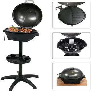 VOREL Elektrogrill 2in1 2400 Watt silber schwarz