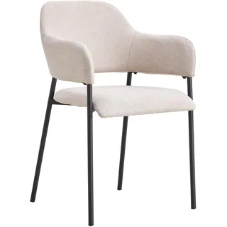 Selsey Azhai - Polsterstuhl Esszimmerstuhl mit Armlehnen, Beige