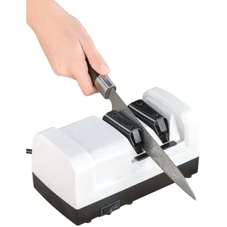 Rosenstein & Söhne Messerschleifer: Elektrischer Profi-Diamant-Messerschärfer, Grob- und Feinschliff, 60 W (Profi Messerschleifer, Messer Schleifen, Schärfen elektrisch)