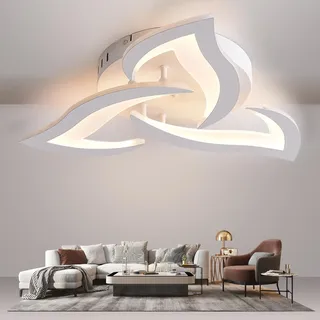 KAUCQI LED Deckenleuchte 56CM/3000K Moderne Deckenlampe Schlafzimmer Wohnzimmerlampe Weiß Lampe Deck Petal Deckenleuchten Deckenbeleuchtung für Schlafzimmer Kinderzimmer Küche