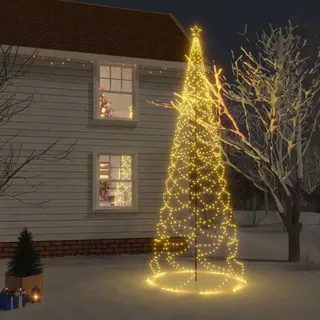 vidaXL LED-Weihnachtsbaum mit Metallstange 1400 LEDs Warmweiß 5 m