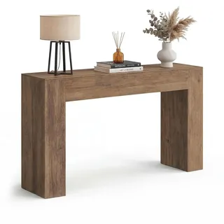 VASAGLE Konsolentisch aus Spanplatte, schmaler Flurtisch in U-Form, 120 x 30 x 80 cm, Honigbraun, für Eingangsbereich und Wohnzimmer, Koni Kollektion LNT144KB01