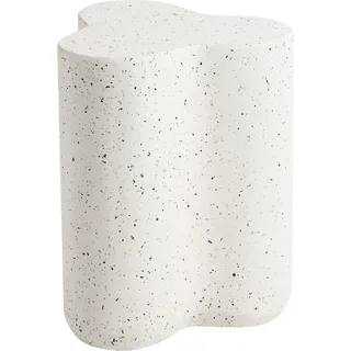 BELIANI Beistelltisch Weiß Magnesiumoxid u. Glasfaser Terrazzo Optik Organische Form Wolkenform Moderner Outdoor & Indoor Couchtisch Kleiner Tisch - Weiß