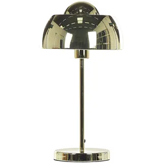 BELIANI Tischlampe Gold aus Metall 44 cm runder Schirm Kabel mit Schalter Industrie Look Modernes Design - Gold