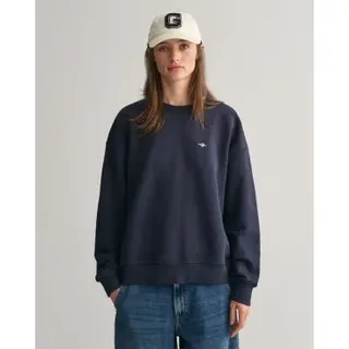 Gant für Damen. 4201414 Shield marineblaues Sweatshirt mit Rundhalsausschnitt (XS), Lässig, Baumwolle