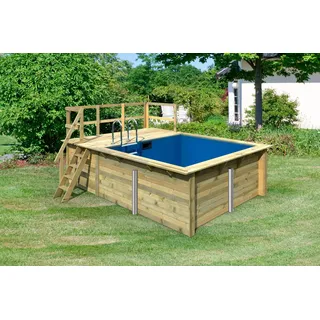 Karibu Rechteckpool »Milano A BxLxH: 462x353x124cm« 44 mm starke kesseldruckimprägnierte Holzbohlen aus Fichtenholz