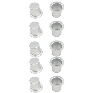 MUXSAM Kerzenhalter für Stabkerzen 10 Stück Metall Klein, Teelichter, Silber Kerzeneinsatz Tafelkerzen, für Baumkerzen,18 * 15mm Innendurchmesser11,8mm,Silbrig