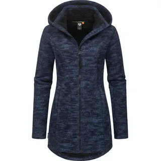 Ragwear Kapuzensweatjacke Longstrickjacke Leysha Melange«, blau