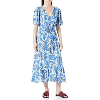 ONLY Damen Onlnova Life S/S Emily Dress Aop Ptm, Dazzling Blue/Aop:440 Soft Boho, M