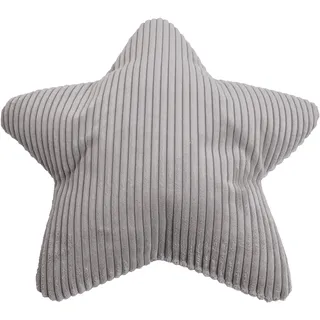 Dekokissen MAGMA HEIMTEX "SHARA Sternkissen", grau, cord stern gestreift, B:55cm H:8cm L:55cm, Faserbällchen (Polyester), Polyester, Dekokissen_Sitzkissen_Kissenhüllen, Dekokissen, Kuscheliges Sternkissen mit Cord-Charme