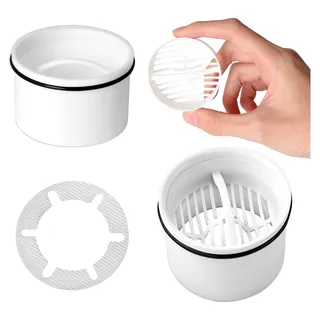 2er Set Haarsieb und Tauchrohr für die Dusche, kompatibel mit Ablaufgarnituren 6960, 6961, 6962, 6963, Haarsieb Dusche, Ersatz Haarfänger und Siebeinsatz für Duschablauf