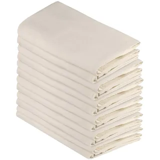 Flour Sack Dish Towels, 100% Cotton, Set of 12 (27 X 27 Inches), Vintage Multi-Purpose Natural Kitchen Towels, Very Soft, Highly Absorbent, Lint Free, Pre-Washed Tea Towels for Embroidery & Print
