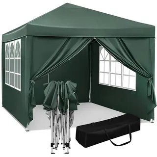 Woltu Faltpavillon 3 x 3 m inkl. 4 Seitenteile Grün