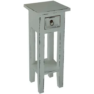Gardenson Beistelltisch , Grau , Holz , Mahagoni , Hartholz , quadratisch , eckig , 25x67x25 cm , einfacher Aufbau , Holzmöbel, Holztische, Wohnzimmertische Holz, Beistelltische Holz