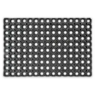 Relaxdays Fußmatte Gummi BxT:40x60cm, rutschfest, witterungsbeständig, zuschneidbar, Schmutzfangmatte, schwarz