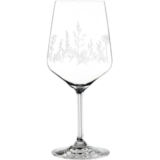 Nachtmann Weingläser 2er Set, 630 ml, Tattoo Botanical, 105722, Spritzgläser mit floralem Design, Weiß, Kristallglas, Aperitifgläser spülmaschinenfest