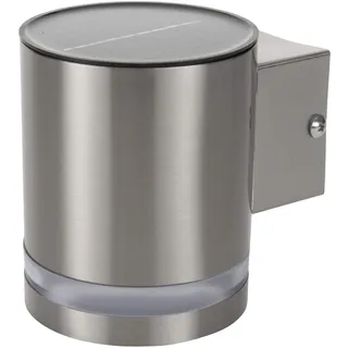 smartwares Außenwandleuchte Edelstahl 12,7 cm Solar inkl. Dämmerungssensor Silber
