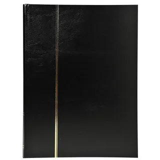 Exacompta 26141E Premium Briefmarken-Sammel-Album Classic mit 32 schwarzen Seiten Einsteckbuch aus Halbleder für Ihr Hobby Briefmarkenalbum schwarz
