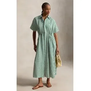 Polo Ralph Lauren für Damen. 211A12895002 Gewebtes Kleid grün (34), Lässig, Leinen, Kurzarm