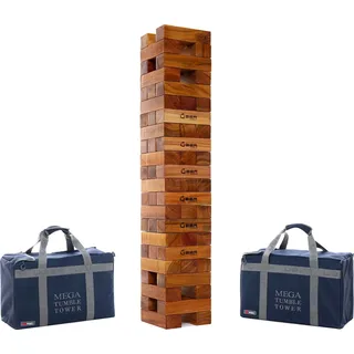 XXL Stapelturmspiel - Taktikspiel - 60 Kg - bis 250 cm hoch - ECO-Hartholz Top-Qualitat - Hergestellt in Indien - Entworfen in England. - In stabiler Tragetasche