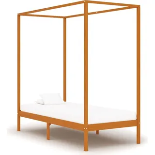 The Living Store Himmelbett-Gestell Honigbraun Massivholz Kiefer 90 x 200 cm - Braun