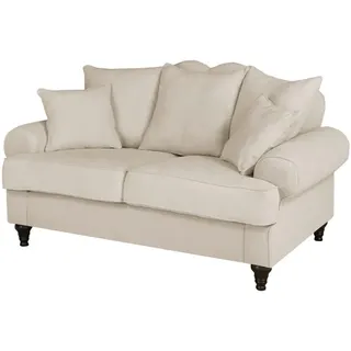 Furn.Design Sofa beige Landhaus, Couch 2-Sitzer 170 cm , Beige , Holz , Nachbildung , 170x95x100 cm , Wohnzimmer, Sofas & Couches, Sofas, 2-Sitzer Sofas