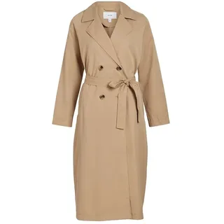 Vila Damen Vijancine L/S Long Noos Trenchcoat 14092016,Cornstalk,38