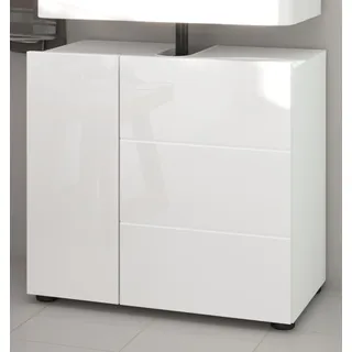 inn.furn Waschbeckenunterschrank weiß Hochglanz, Waschtisch 60 cm - weiß