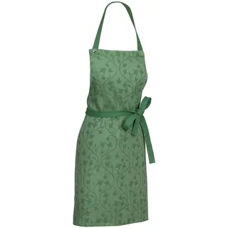 kela Kochschürze 80 x 67 cm CORA, Küchenschürze Damen Herren, Baumwolle waschbar, verstellbarer Nackengurt, langer Bindegurt, Floralmuster, grün