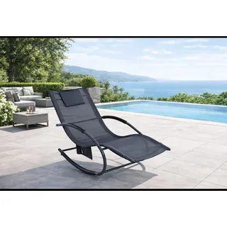 Schaukelliege Sonnenliege Liegestuhl Relaxliege Gartenliege Liege Swing Grau - Grau