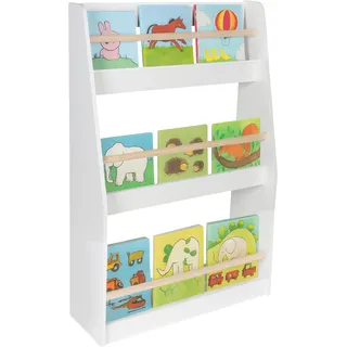 Relaxdays Kinderbücherregal Relaxdays 90 x 60 x 20 cm Kiefer weiß