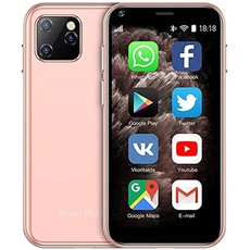 Hipipooo Kleines Mini-Telefon, entsperrtes 3G-Dual-SIM-Smartphone, 2,5-Zoll-1000-mAh-Android-8.1-Kindertelefon, 2 GB + 16 GB(XS11-Rosa)