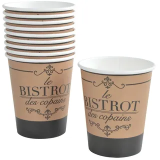 Homéa, Set mit 10 Pappbechern, 23 cl, Bistrot