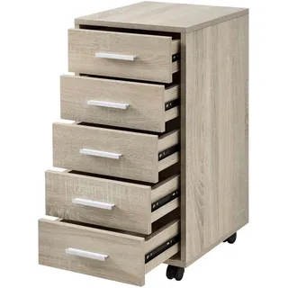 [en.casa] Stockholm Rollcontainer 63x33x38 cm Braun