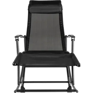 vidaXL Garten-Schaukelstuhl Stahl und Textilene Schwarz - Schwarz