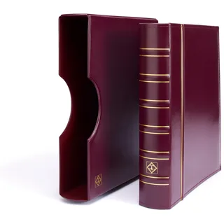 Leuchtturm 300787 Münzalbum Grande - Ringbinder zum Selbstgestalten im Classic-Design - inklusive Schutzkassette - rot