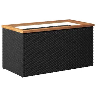 vidaXL Pflanzkübel Schwarz 80x40x40 cm Poly Rattan - Schwarz