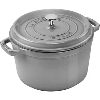 Staub La Cocotte Cocotte tief 24 cm, rund, Graphit-Grau, Gusseisen