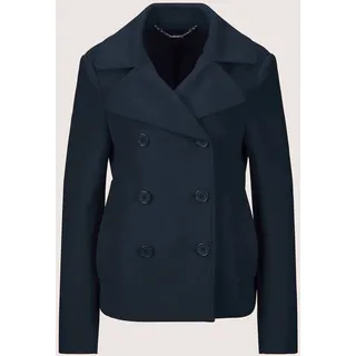 Kurzjacke MADELEINE "Caban Elegante Caban-Jacke mit Taschen", Damen, Gr. 38, blau (marine), Obermaterial: 60% Wolle WO. 40% Polyester PES., Modern, normal, Jacken Kurzjacke, Cabanjacke