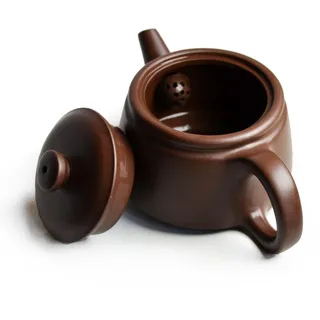 Teekanne Gongfu Teekannen, 400 ml, chinesischer Zisha, violetter Ton, Zini-Aufguss für losen Tee, (L)