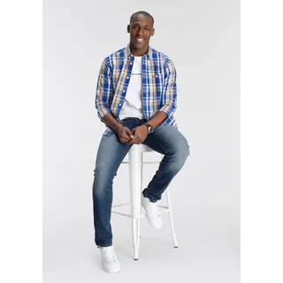 DELMAO Karohemd mit dezenter Stickerei, bunt