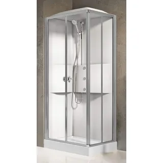 Novellini Media 2.0 A Hydro Dach 100x70 Kabine Mechanisch Durchsichtig Silber