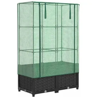 vidaXL Hochbeet mit Gewächshaus-Aufsatz 80 x 40 x 138 cm Schwarz