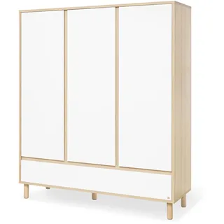 Pinolino Kinderkleiderschrank Flow 155 x 185 x 55 cm Esche lackiert weiß