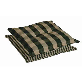 Sitzkissen , Grün, Beige , Textil , Karo , Füllung: Schaumstoff, Vlies , 50x9x50 cm , Made in Germany , Wendekissen , Heimtextilien, Wohntextilien, Sitzkissen