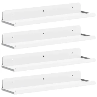 Lifewit 4 Pack Kunststoff Wandregal Weiß, 35,5cm Schweberegal trag. 6kg | Hängeregal für Kinderzimmer Schlafzimmer Wohnzimmer Bad Küche, Regal Wall Shelf Regalbrett Bilderleiste Bücherregal Wand
