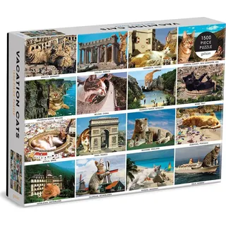 GALISON Puzzle Katzen im Urlaub 1500 Teile