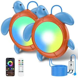 LyLmLe LED Poolbeleuchtung für Stahlwandpools mit APP-Steuerung, 40W RGBW Dimmbare Magnetische Poollicht mit Transformator & Timer, IP68 Wasserdicht, 12V Unterwasserbeleuchtung mit 10m Kabel