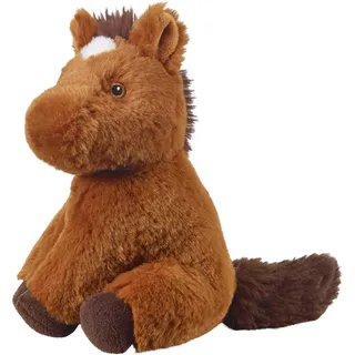 Bauer Spielwaren I Like My Planet - Pferd: Kuscheltier aus softem Plüsch, hergestellt aus recycelten PET-Flaschen, 100 % recycelt, sitzend, 20 cm, braun (12929)
