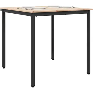 vidaXL Esstisch Natur 80 x 80 x 75 cm Massives Kiefernholz - Braun